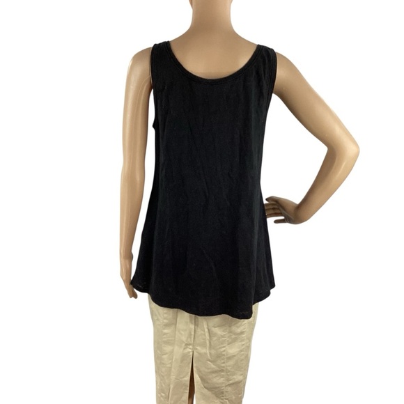 Eileen Fisher Black Organic Linen Scoop Neck Tank Top Size Small - Picture 5 of 7